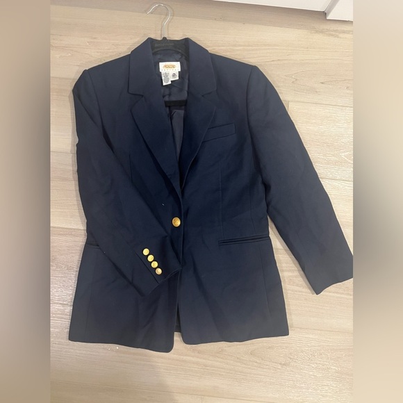 Vintage 80s 90s Talbots 100% Pure Wool Shell Black Blazer Size 4 Petites - Picture 2 of 8